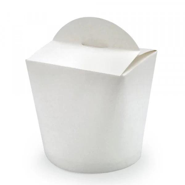 Паперовий контейнер із круглим дном, упаковка для локшини та фаст-фуду 750 мл, Білий, фото 1