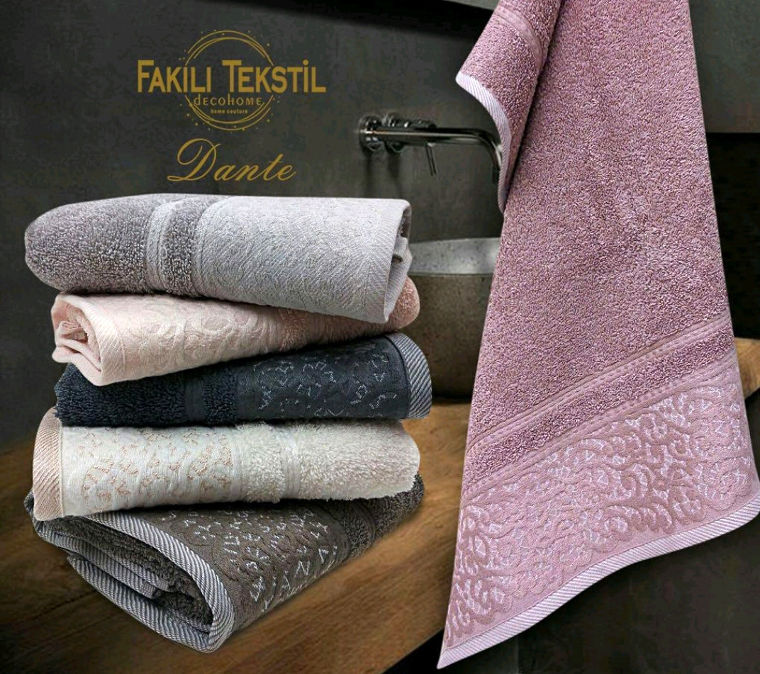 Рушники у наборі 70x140 6-шт Fakili Tekstil "Dante" 100%-бавовна банні махрові м'які Туреччина