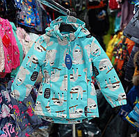 Непромокальна утеплена мембранна демісезонна курточка плащівка на дівчинку куртки дитячі для малюків 3-4г