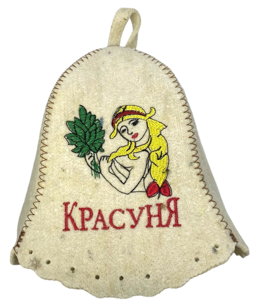 Шапка для бані та сауни з вовни Красуня, фото 1