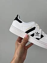 Жіночі Кросівки Adidas Superstar Classic Адідас Суперстар білі класичні шкіра демісезон, фото 4