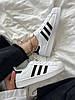Чоловічі Кросівки Adidas Superstar White Black Classic Адідас Суперстар білі шкіра демісезон класичні, фото 9