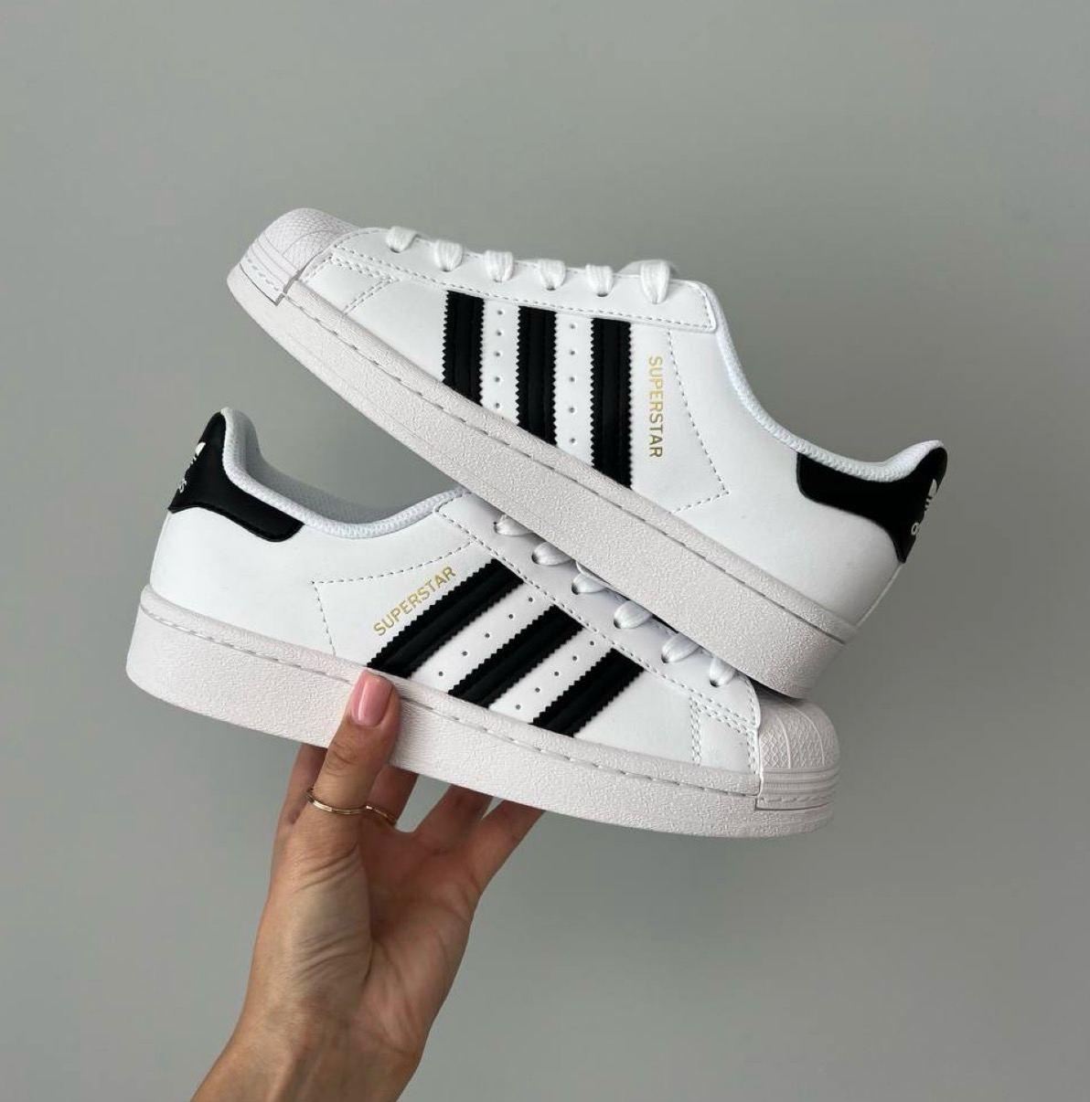 Жіночі Кросівки Adidas Superstar Classic Адідас Суперстар білі класичні шкіра демісезон