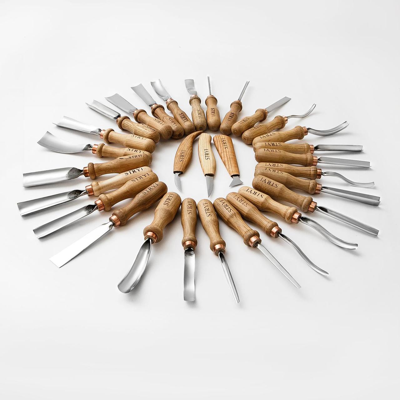 Набір стамесок для різьблення по дереву STRYI Profi 30шт, фото 1