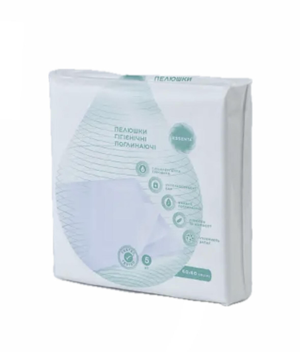 Пелюшки одноразові гігієнічні поглинаючі 60см*60см №5 Essenta+, фото 1