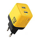 Зарядний пристрій Veron TC-35 2Type-C 40W GaN2 PD QC 3.0 Home Charger