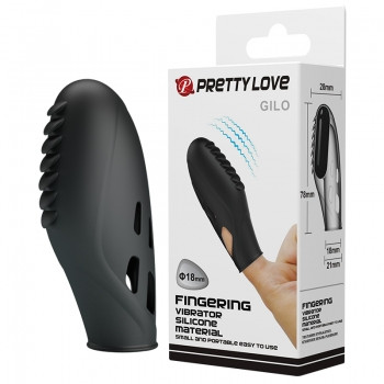 Насадка на палець - Pretty Love Gilo Finger Vibrator Black Кітті