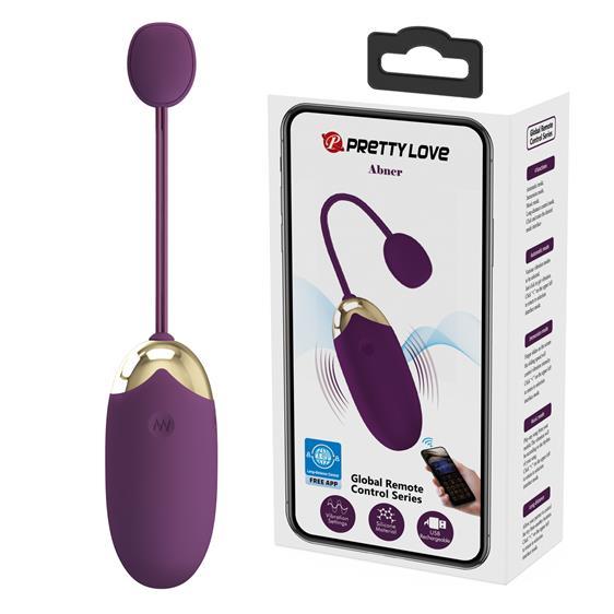 Віброяйце - Pretty Love Abner Vibrating Egg Dark Purple (App) Кітті
