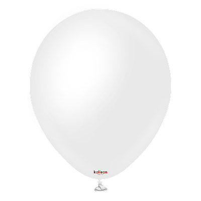 Kalisan 12" Сатин Сніжно-білий. Шары воздушные латексные пастель без рисунка Мін.замовлення 10 шт