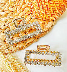 Краб для волосся гуртом 7*3,5 см метал/стразі 6 шт./пач. ДВА КІЛЬОРИ