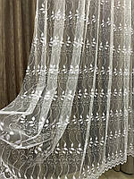 Тюль Wien фатин вишивка біла