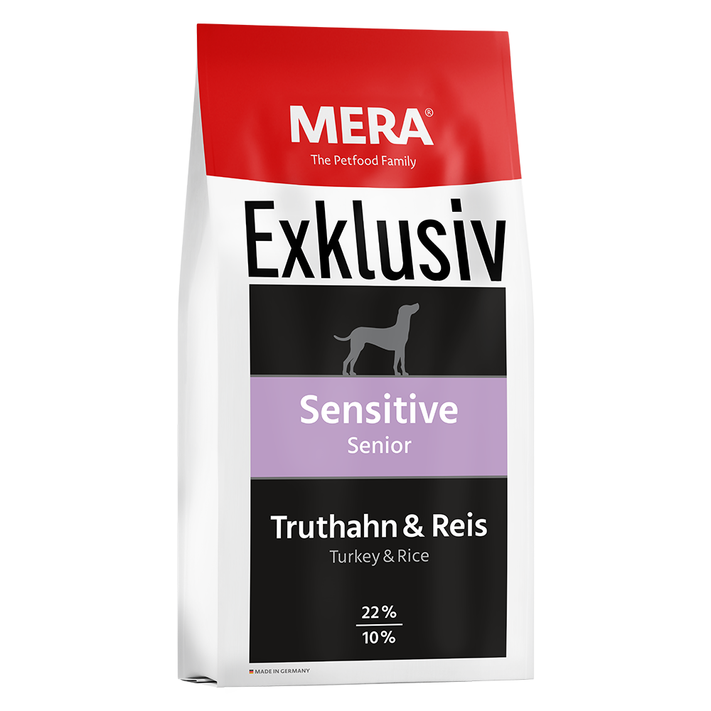 Сухий корм для собак похилого віку з індичкою та рисом MERA EXCLUSIV sensitive Senior, 15 кг (*)