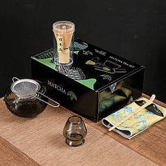Набір Mavanto 5465 Black для приготування чаю матча 7 предметів подарунковий сервіз у японському стилі