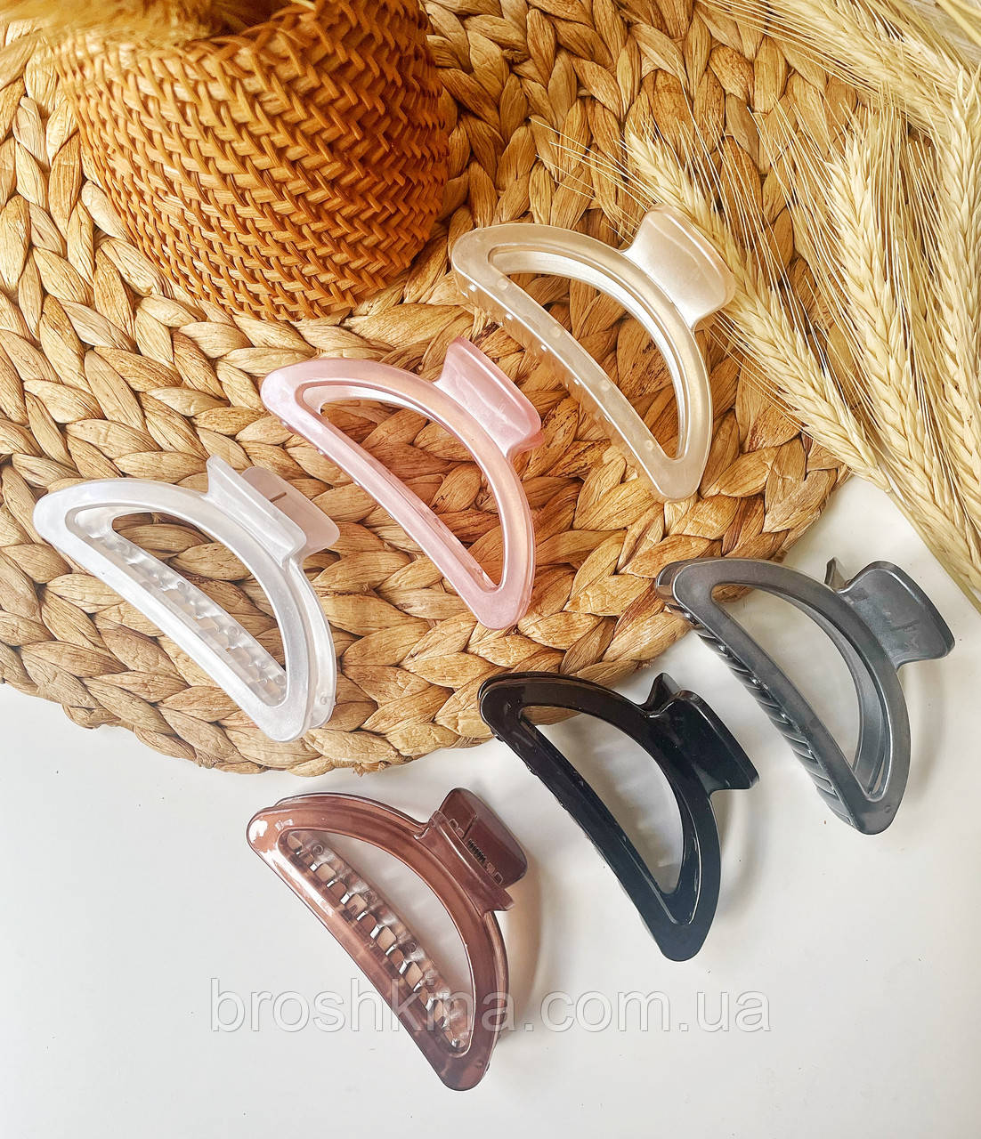 Краби для волосся пластикові 9*4,5 см 12 шт/уп  ПЕРЛАМУТРОВІ, фото 1