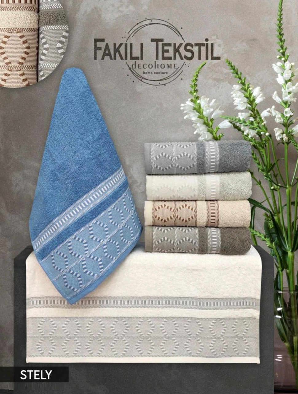 Рушники у наборі 70x140 6-шт Fakili Tekstil "Stenly" 100%-бавовна банні махрові м'які Туреччина