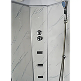 Гідромасажний бокс TKF 90 WG 90х90x215 см напівкруглий глибокий піддон розсувні матові двері, фото 5