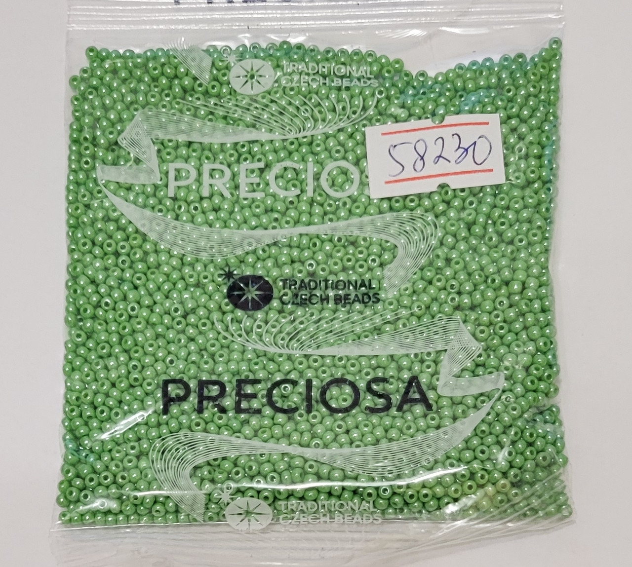 Бісер 10/0,No58230 зелений глянсовий (пач.50 грамів)