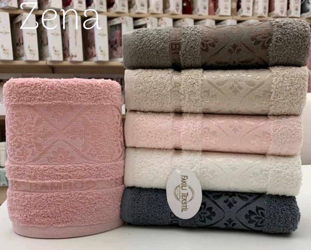 Рушники у наборі 70x140 6-шт Fakili Tekstil "Zena" 100%-бамбук банні махрові м'які Туреччина