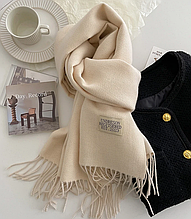 Кашеміровий шарф EST. 2023 двусторонній 180*70 см молочний