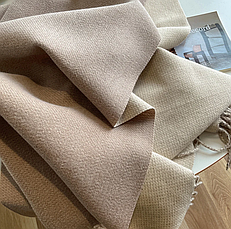 Кашеміровий шарф EST. 2023 двусторонній 180*70 см латте, фото 4