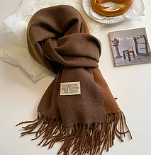 Кашеміровий шарф EST. 2023 двусторонній 180*70 см шоколадний