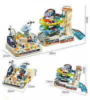 Іграшковий трек для машинок 2в1 Космічна станція розвиваюча з автоматичним підйомником та машинками