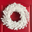 Вінки хвойні різдвяні Traditional литі d-40 см білі (упаковка 10 шт.), фото 2