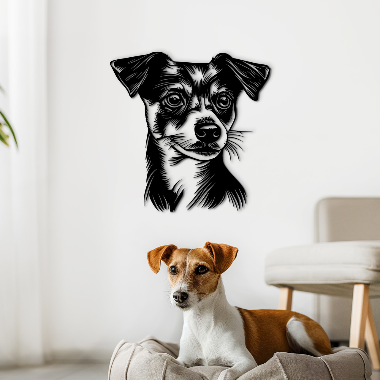 Декор в кімнату інтер'єрна картина на стіну Джек Рассел тер'єр 40x40 см Woodyard (5276--40x40), фото 1