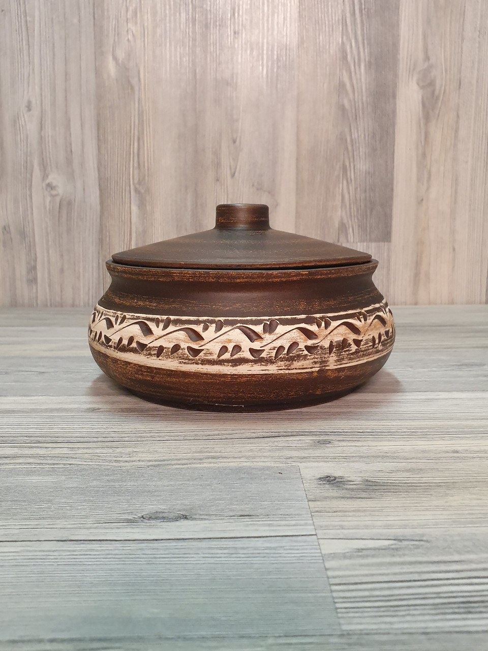 Горщик для запікання глиняний (з червоної глини), 1 л, фото 1