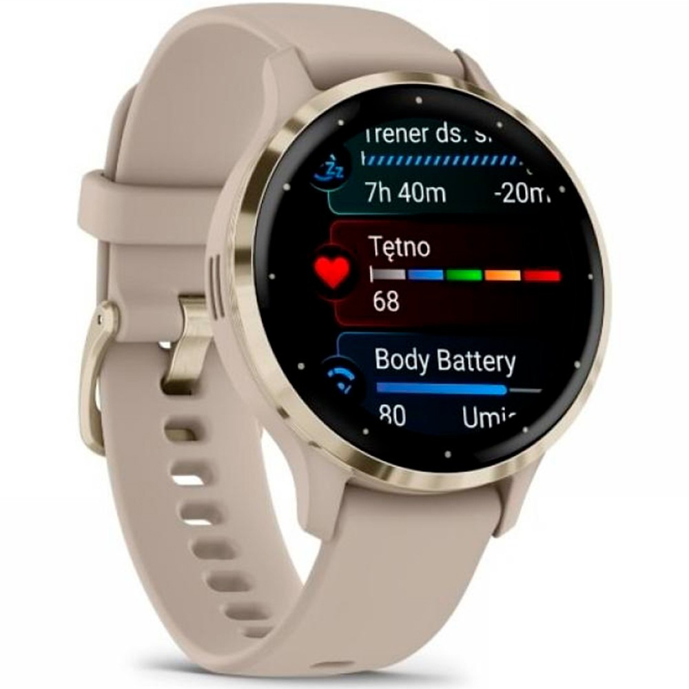 Garmin Venu 3S Soft gold stainless steel bezel with French grey case and silicone band 010-02785-02 Розумний годинник, фото 1
