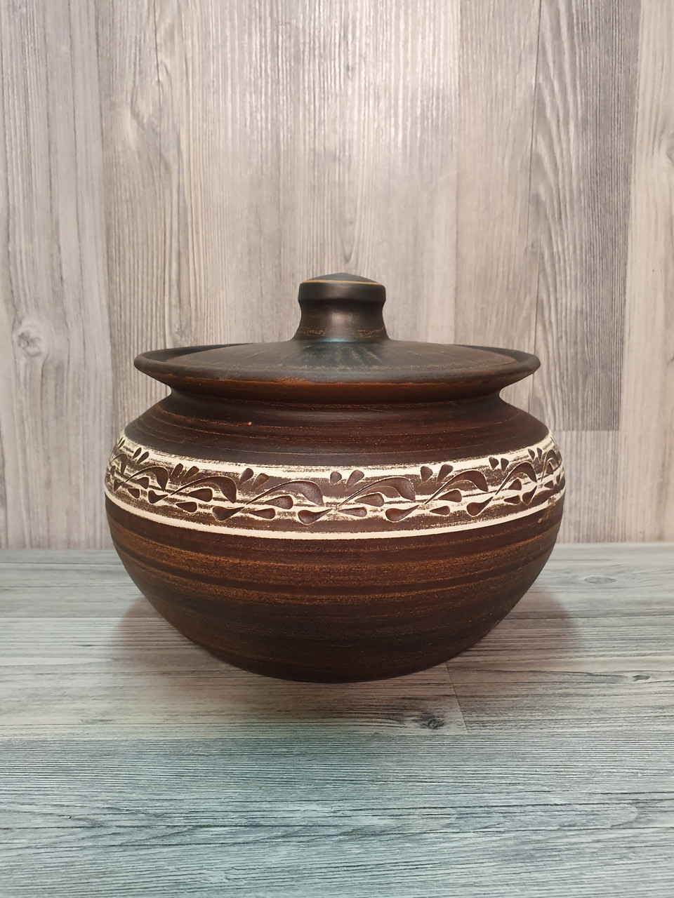 Горщик для запікання глиняний (з червоної глини), 2 л