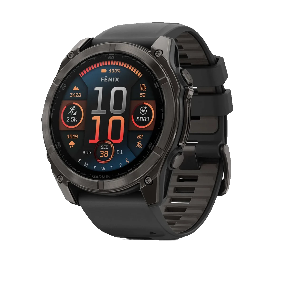 Garmin Fenix 8 51 mm Sapphire Carbon grey DLC with Black/pebble grey silicone band 010-02905-21 Розумний годинник, фото 1
