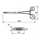 Затискач для ватних тампонів Gross-Maier прямий 20 cм (корнцанг), J-18-038, фото 2