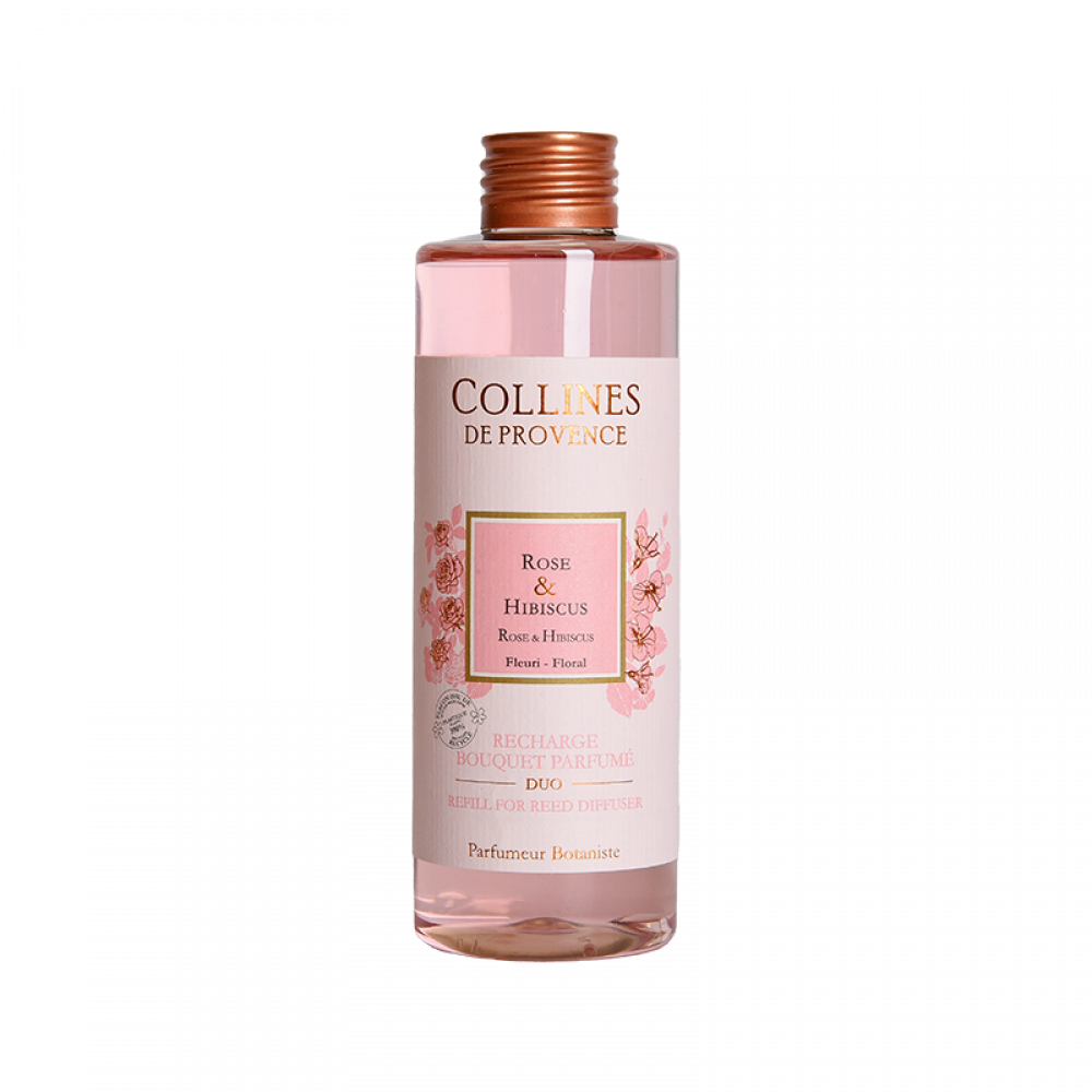 Арома рідина для дифузора Rose & Hibiscus (Роза та Гібіскус) Collines de Provence, 200 мл, фото 1