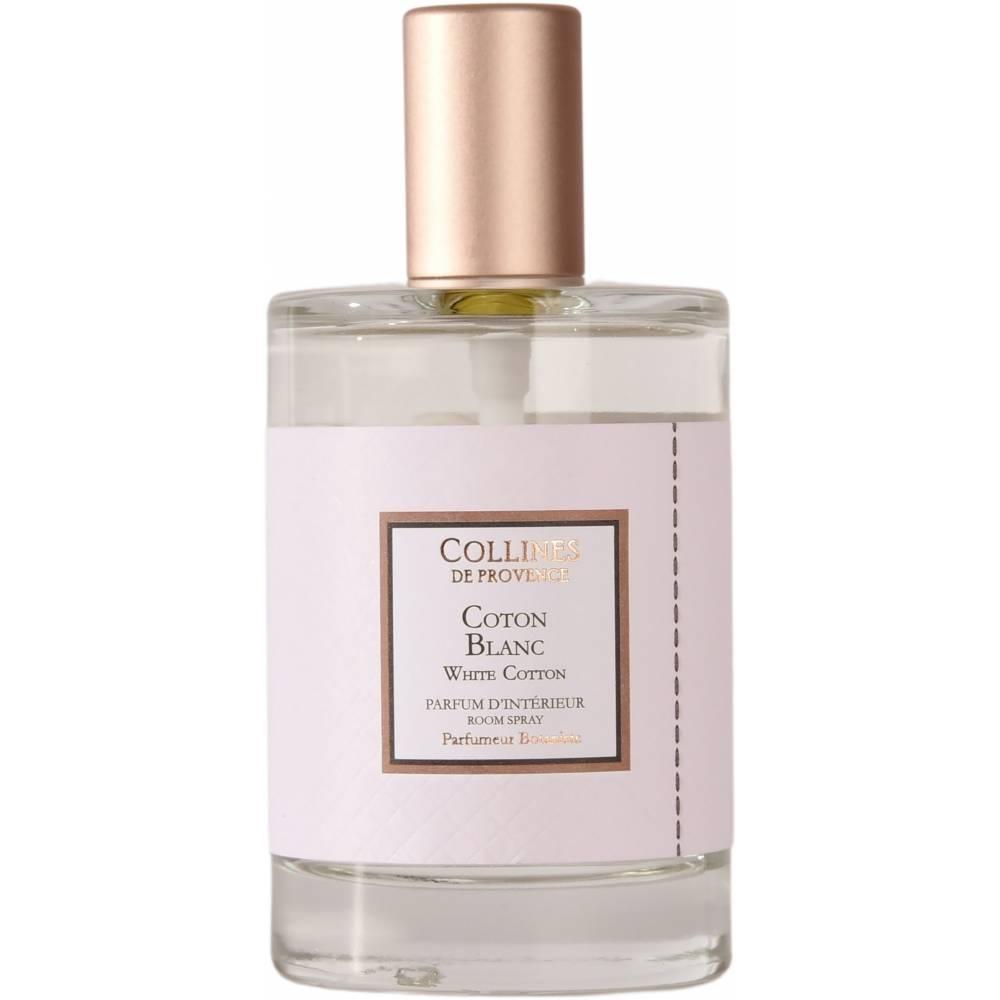 Ніжні інтер'єрні парфуми для кімнат Біла бавовна Collines de Provence, спрей 100 мл, фото 1