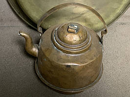 Мідний (латунний) чайник антикварний, декор