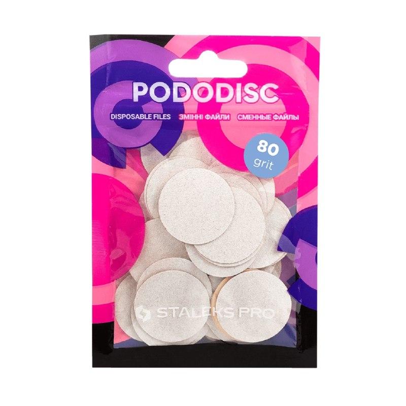 Змінні файли для педикюру STALEKS PRO PODODISC L, 80 грит (PDF-25-80w), 50 шт., фото 1