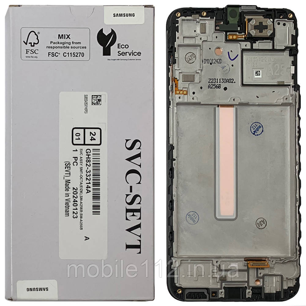 Дисплей (екран) Samsung Galaxy A25 5G A256E з тачскріном (оригінал 100% Service Pack з рамкою), фото 1