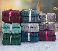 Рушники у наборі банний та для обличчя (70x140 50x90) 2-шт щільні м'які мікрокотон 100% бавовна Evro Туреччина