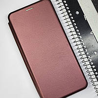 Чохол книжка кожаний з візитнецею для Xiaomi Poco M6 4G (Бордовий) / чохол книжка на поко м6