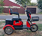 Електротрайк Електроскутер триколісний Crosser TR-1 600Вт Кроссер чорний, фото 7