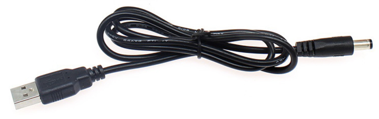 Кабель живлення 5В, 1А, 5.5*2.1мм, USB-кабель для живлення роутера, відеокамер від Power Bank