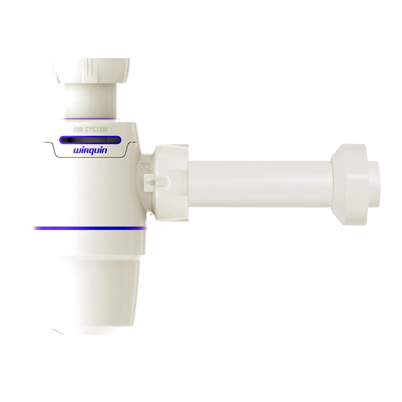 Сифон для раковини Neo Air 1¼"ר32мм з відведенням WIRQUIN (9541326), фото 1
