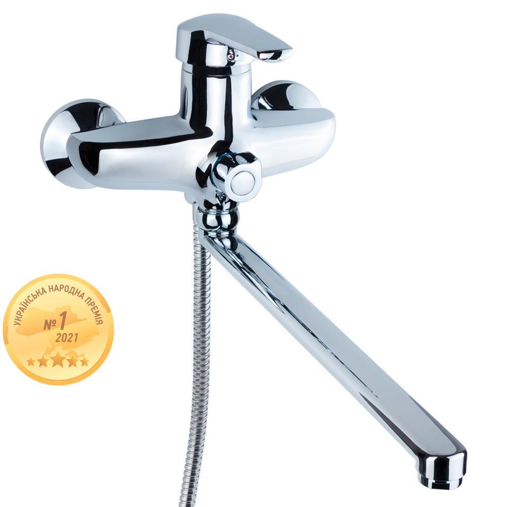 Змішувач HM Ø40 для ванни гусак прямий 350мм дивертор вбудований картріджний AQUATICA HM-2C231C (9736220), фото 1