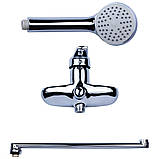 Змішувач HM Ø40 для ванни гусак прямий 350мм дивертор вбудований картріджний AQUATICA HM-2C231C (9736220), фото 3