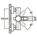 Змішувач HK Ø35 для ванни гусак прямий 150мм дивертор вбудований картріджний AQUATICA HK-2C130C (9732210), фото 3