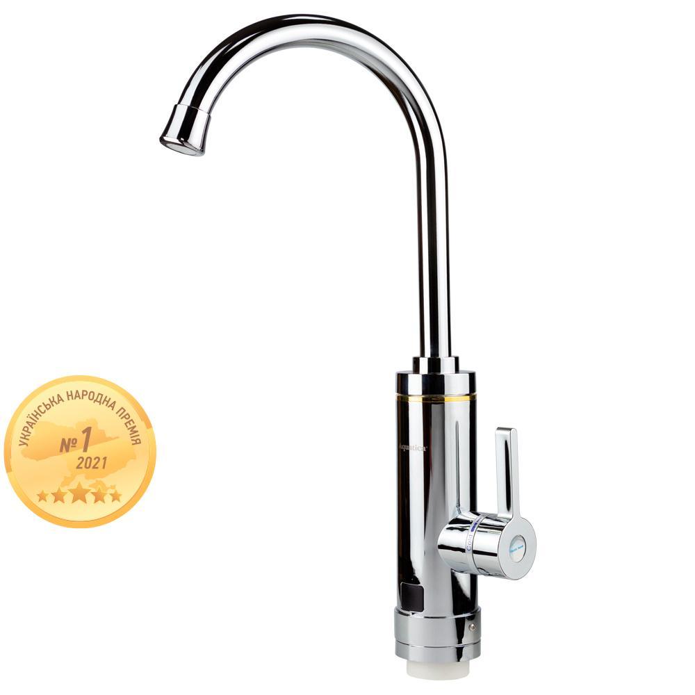 Кран-водонагрівач проточний HZ 3.0кВт 0.4-5бар для кухні гусак вухо на гайці (C) AQUATICA HZ-6B143C (9791110), фото 1