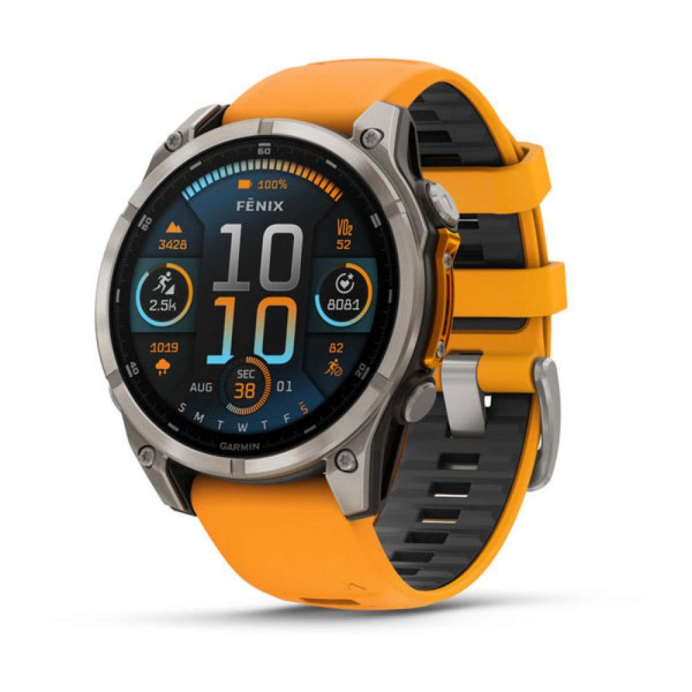 Garmin Fenix 8 51 mm Sapphire Titanium with Spark orange/graphite silicone band 010-02905-11 Розумний годинник, фото 1