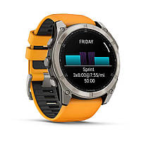 Garmin Fenix 8 51 mm Sapphire Titanium with Spark orange/graphite silicone band 010-02905-11 Розумний годинник, фото 2