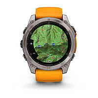 Garmin Fenix 8 51 mm Sapphire Titanium with Spark orange/graphite silicone band 010-02905-11 Розумний годинник, фото 6